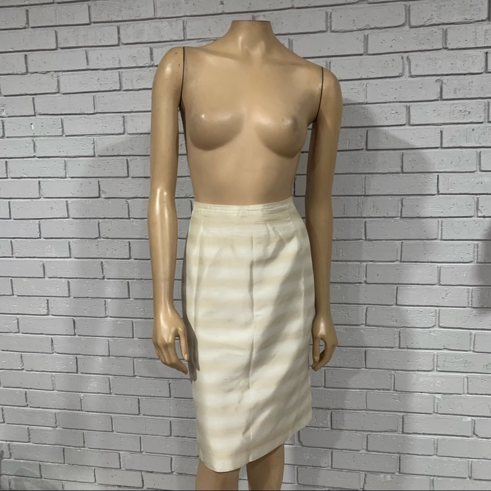 Rena Rowan Women’s Stripe Neutral Pencil Skirt